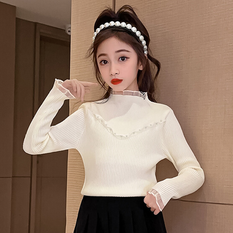 女童毛衣纯色打底洋气厚款内搭