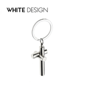 White 饰创意设计免费刻字礼品 Design不锈钢三轴钥匙扣钥匙装
