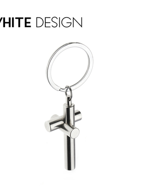 White Design不锈钢三轴钥匙扣钥匙装饰创意设计免费刻字礼品