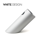 Design创意金属倾斜铝合金圆柱笔筒简洁桌面收纳办公室文具 White