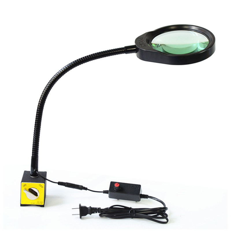 台式LED放大镜带灯磁力座 老人阅读 维修台灯放大镜8倍维修检验