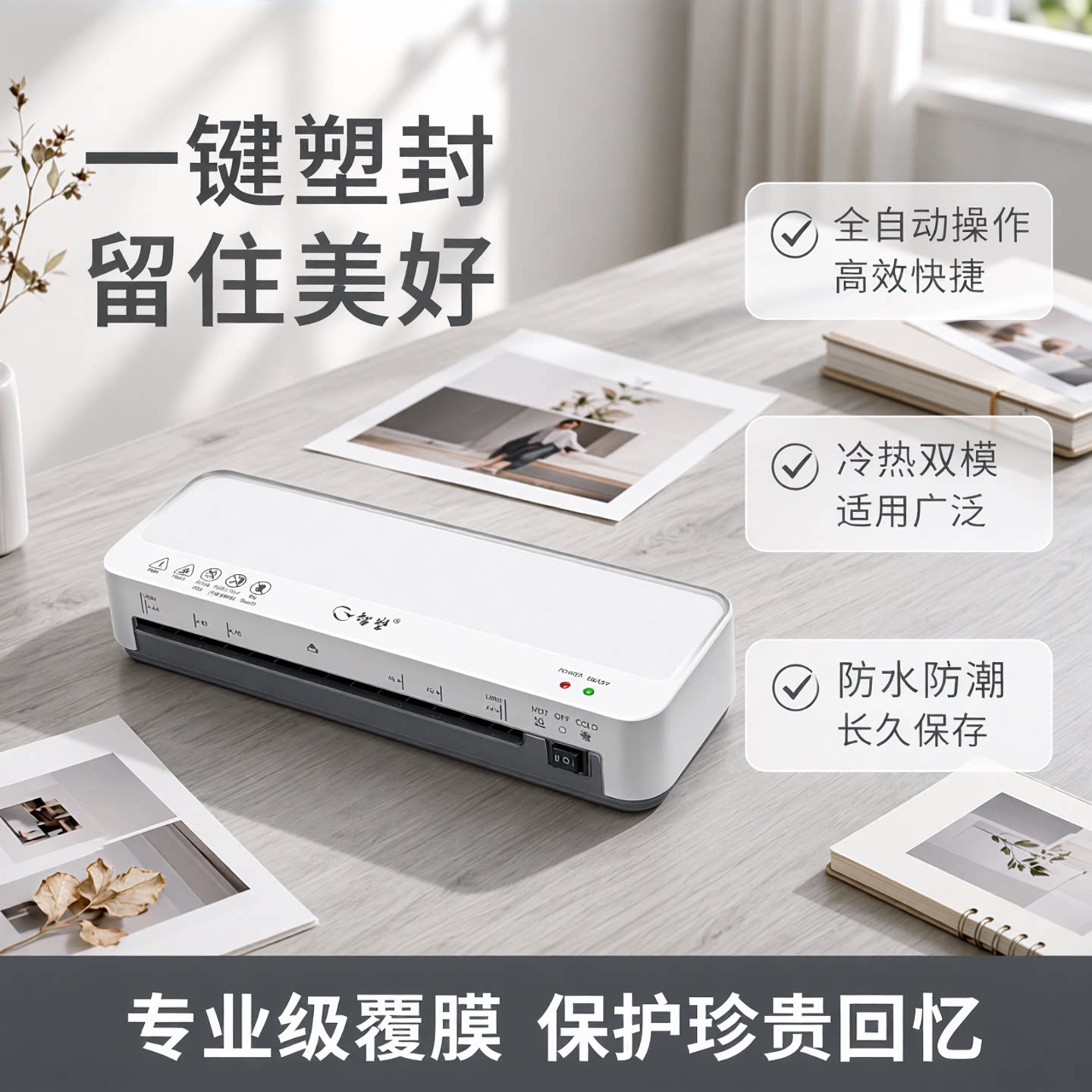 智塑A4家用迷你塑封机全自动过塑机照片覆膜防潮压膜机覆膜机办公商用封膜机热塑冷裱塑封机护贝机树叶标本