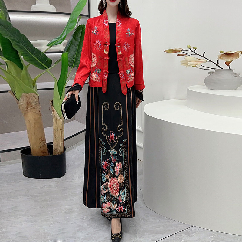 新中式汉服上衣马面裙两件套装女