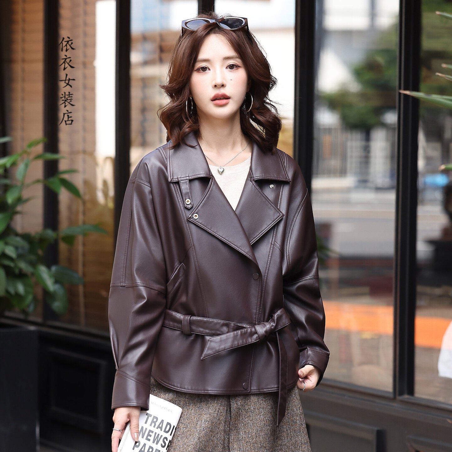 秋冬新款高级感皮衣夹克外套女款