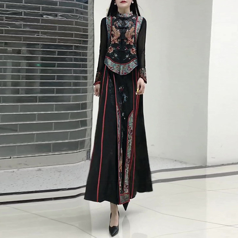 民族风重工刺绣立领马甲上衣半身裙套装长裙a字裙中国风两件套女,女装/女士精品,时尚套装,淘宝优惠券,粉丝福利购,淘宝优惠卷