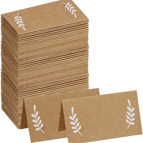 亚马逊热销印白牛皮纸婚礼餐桌席位卡可手写帐篷桌卡Table Card