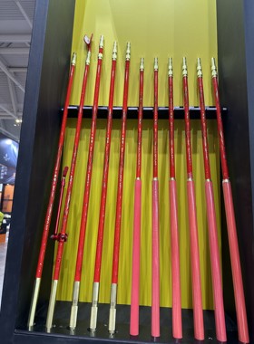 铠弗拉力作抄网杆支架高端加厚加长防滑耐磨手红色2.4米2.7米