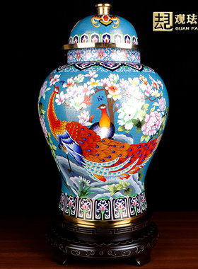 景泰蓝20寸大花瓶新中式摆件