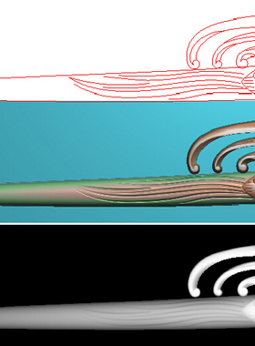 原创作品 凤凰于飞发簪JD精雕图玉雕木雕浮雕图artcam灰度图BMP