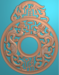 原创作品 东汉宜子孙玉璧JD精雕图石雕玉雕图木雕浮雕图电脑雕刻