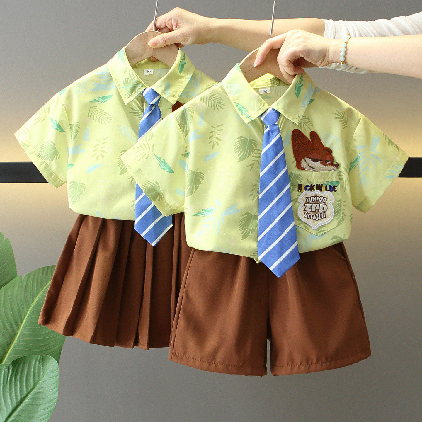 奥莱精选男童夏季套装儿童尼克狐衣服兄妹姐弟短袖夏装幼儿园六一