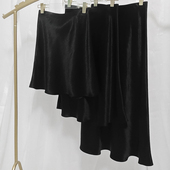 真醋酸皱褶黑色半身裙女短中长款 伞裙鱼尾垂感显瘦减龄光泽缎面OL