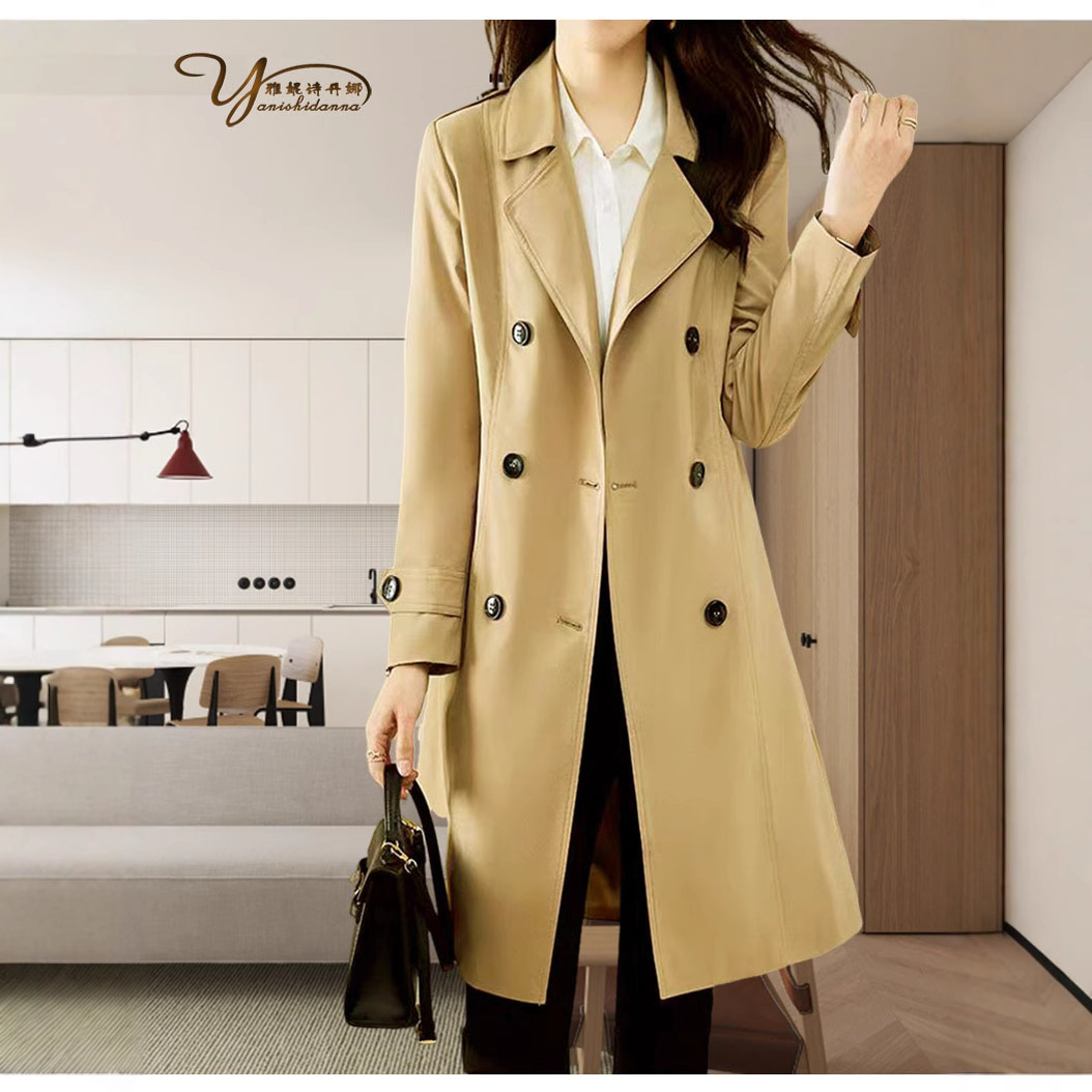 风衣外套女2025春秋百搭新款双排扣女装小个子中长款时尚春秋