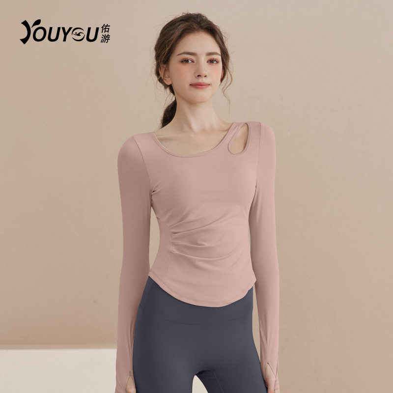 佑游瑜伽服女2025新款运动快干普拉提训练健身服长袖上衣套装图片