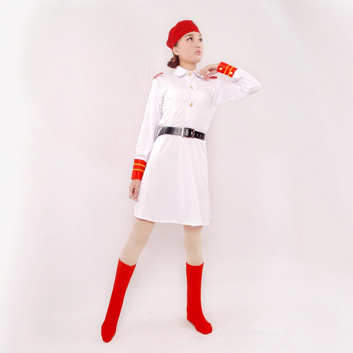 成人舞蹈服演出服装军鼓服军装女款迷彩裙女兵服装广场舞军装迷彩