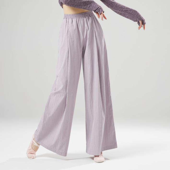 现代舞裤子阔腿中国舞直筒裤垂感古典舞练功服飘逸宽松舞蹈裤新款