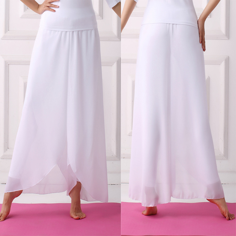 奈斯瑜舞韵瑜珈裤舞韵微喇纱裤雪纺舞蹈裤健身服女飘逸团体表演服