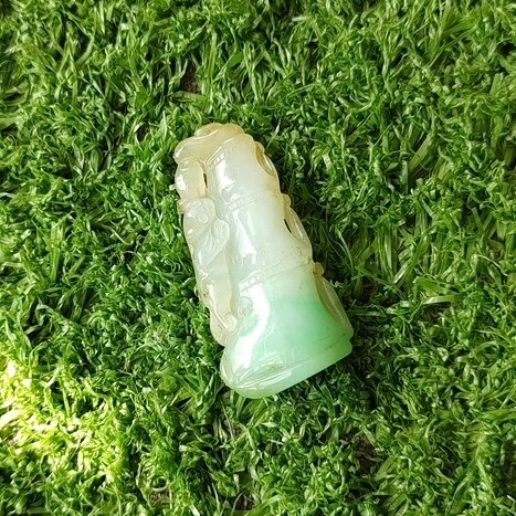 【dongdoon】天然A货翡翠绝美糯种化地带翠竹子节节高吊坠挂件