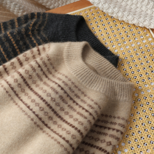 加厚儿童100%纯羊毛衫男童半高领羊绒衫秋冬女童套头毛衣宝宝绒衣