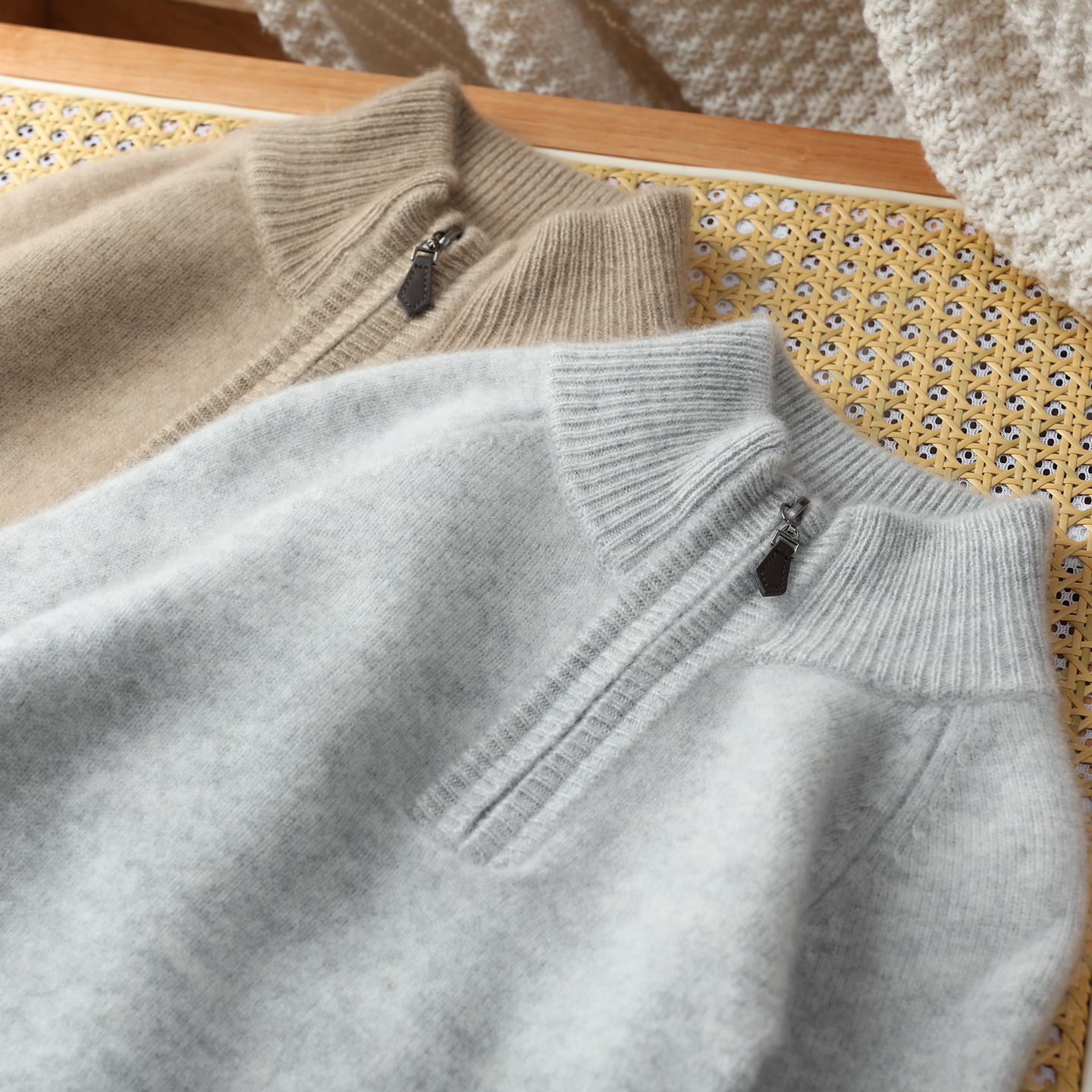 加厚儿童100%纯羊毛衫拉链羊绒衫