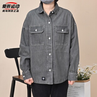 VANS范斯新款女子长袖衬衫运动休闲宽松翻领外套上衣VN000QP36ZA