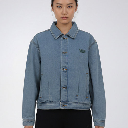 VANS范斯女子百搭翻领牛仔外套