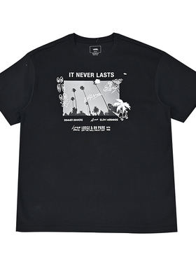 VANS范斯新款夏季男黑色短袖T恤涂鸦百搭运动休闲上衣VN000NN0BLK