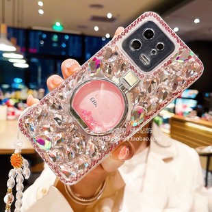 适用小米13手机壳14红米Turbo3红米note12Turbo镜头钻Civi4pro小米MIX4硅胶壳Note13带钻Civi3流沙支架12X