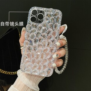 适用苹果16手机壳17新款iPhone15金铂13水钻12mini全包防摔11proMax高级感X亮晶XR网红XSMax闪钻8plus女款7p