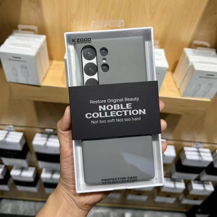 适用三星s24ultra手机壳新款高级感GalaxyS24全包防摔S24Plus真皮革内置绒布s24u金属按键灰色保护套商务高档