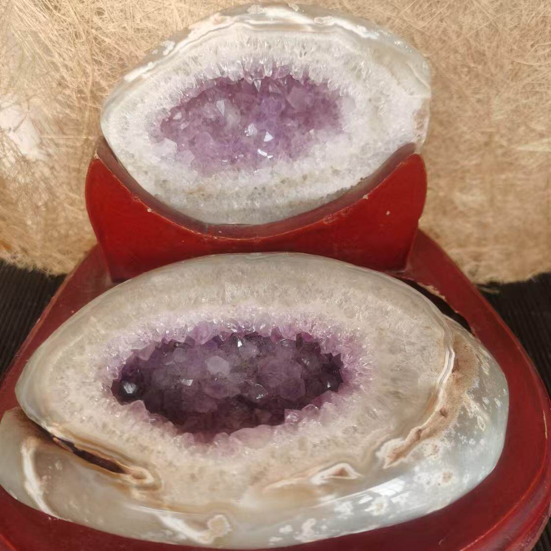天然紫水晶玛瑙聚宝盆摆件紫晶洞家居摆办公摆设聚财镇宅宝物实拍