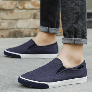 回力蓝色平底帆布鞋牛筋底 无鞋带运动鞋男女同款休闲板鞋懒人鞋