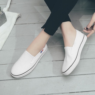 34码帆布鞋蓝色回力白色平底运动鞋无鞋带情侣休闲鞋男女情侣同款