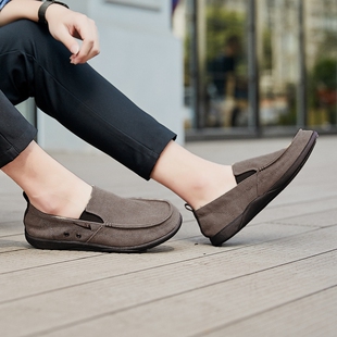 Warrior回力驾车鞋蓝色 中老年无鞋带休闲运动鞋卡其色爸爸帆布鞋