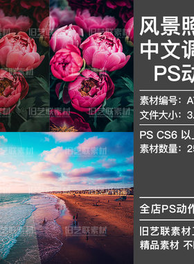 PS中文调色动作人像风景照片冷色暖色效果影楼摄影后期插件ATN319