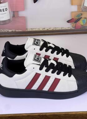 2025秋季新款贝壳头男鞋韩版三条杠百搭运动休闲板鞋学生小白鞋