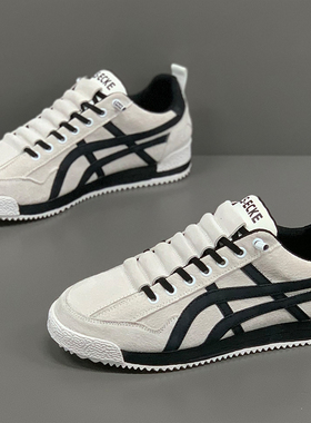 鞋子男2025新款真皮阿甘鞋潮流百搭一脚蹬懒人鞋低帮运动休闲鞋男