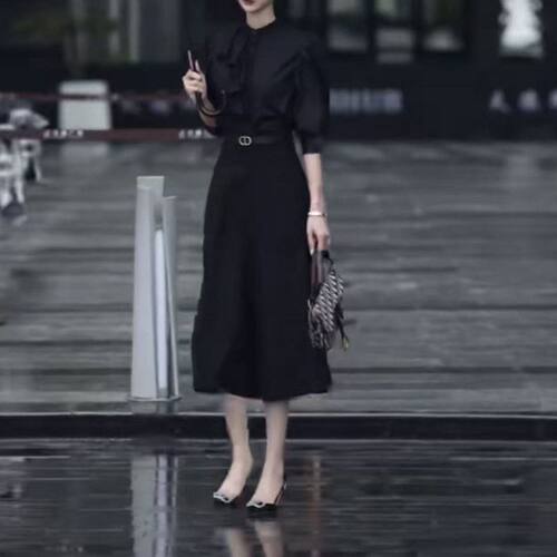 26561新大爱美依缘2026早秋新款简约通勤气质衬衫高腰半身裙显瘦