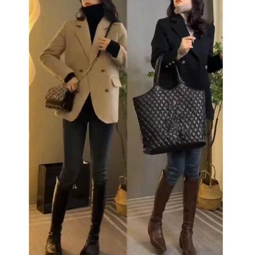 66912大爱美依缘2025春季新款时尚小西服外套翻领长袖显瘦洋气女