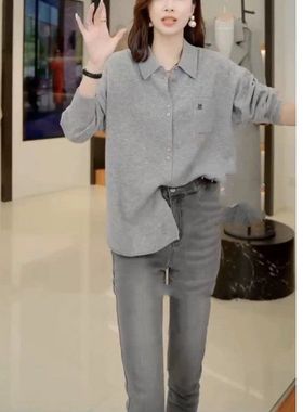 22911大爱美依缘2025秋冬新款韩版翻领长袖时尚衬衫女宽松显瘦潮