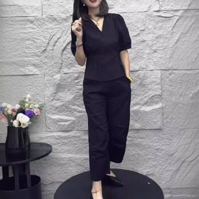 24213大爱美依缘2025夏季新款轻熟设计感褶皱衬衫休闲哈伦裤女装,女装/女士精品,时尚套装,淘宝优惠券,粉丝福利购,淘宝优惠卷