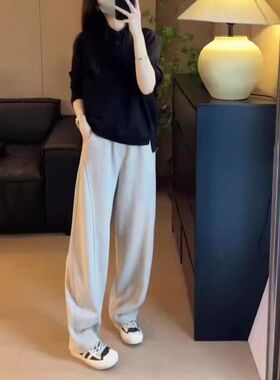 24980大爱美依缘2026秋季新款纯色宽松长袖上衣休闲卫裤显瘦女