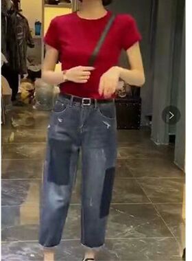 发9030大爱美依缘2024春夏新款欧货修身打底衫纯色圆领半袖显瘦女