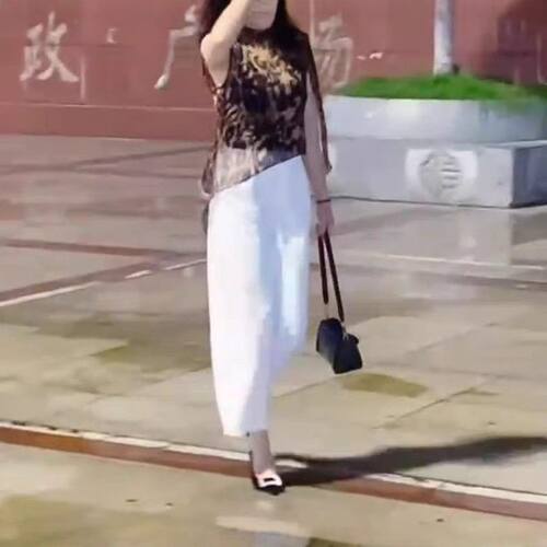 25508大爱美依缘2025夏季新款欧货爆款洋气豹纹上衣高腰阔腿裤潮
