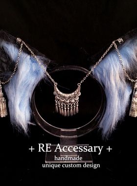 废土风朋克异域苗银流苏兽耳发箍ins金属装饰猫耳狼耳头箍cos道具