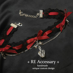choker原创日系黑粉项圈Y2K颈链万圣节项链 暗黑萝莉