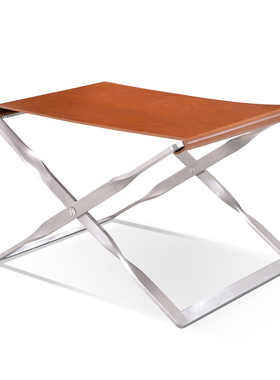 PK91不锈钢X型真皮折叠凳经典设计原版做法高品质