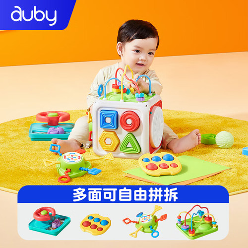 澳贝智趣拼装六面体音乐多面体盒