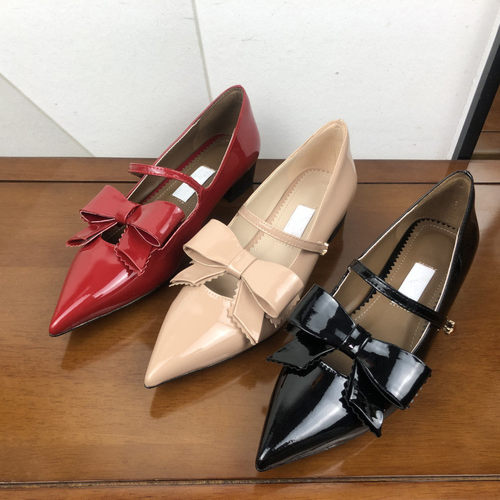 商场撤柜断码女鞋2025秋新款时尚法式休闲浅口蝴蝶结玛丽珍小皮鞋