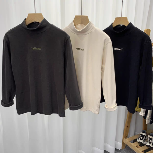 卡芙恰恰童装秋冬款男女童德绒打底衫百搭半高领保暖内搭6362